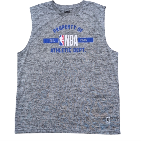 NBA Gray Athletic Tank Top with Graphic Design - Picture 1 of 7